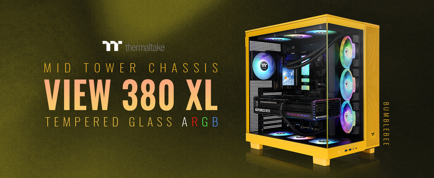 Thermaltake View 380 XL TG ARGB; 4x120mm ARGB Lite Fans Included